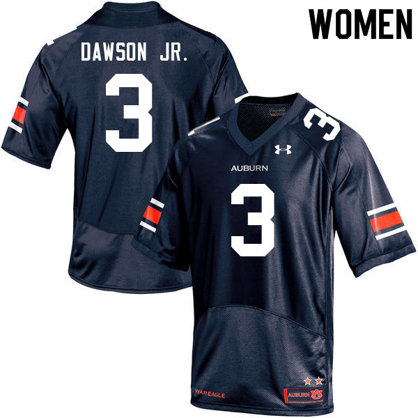 Women #3 Tar'Varish Dawson Jr. Auburn Tigers College Football Jerseys Sale-Navy